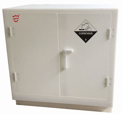 شراء المختبر المذيب البلاستيك الباب المزدوج الخزانة التآكل الصغيرة حمض البولي بروبلين الأبيض التصنيع عبر الإنترنت